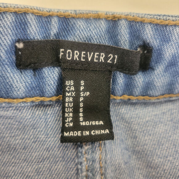 Forever 21 Denim Mini Skirt Womens Small Blue Jean Button Fly Medium Wash Cotton - Picture 7 of 10